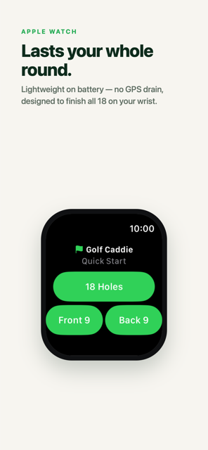 Golf Caddie Apple Watch battery-friendly scoring