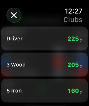 Golf Caddie Apple Watch club distances